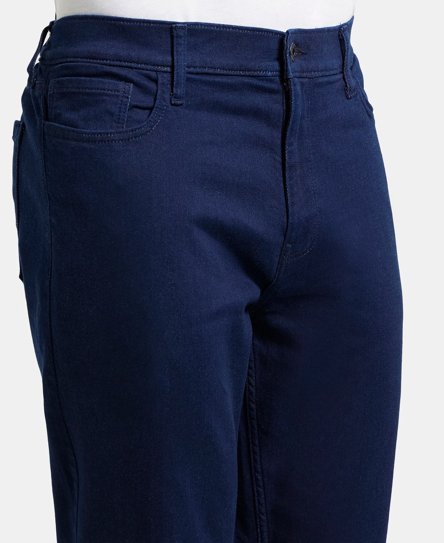Super Combed Cotton Rich Elastane Stretch Slim Fit Leisure Jeans With 5 Pocket Styling - Indigo-7