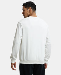 Super Combed Cotton Rich French Terry Printed Sweatshirt with Ribbed Cuffs - Blanc de Blanc-3