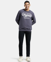 Super Combed Cotton Rich French Terry Printed Sweatshirt with Ribbed Cuffs - Nine Iron-4