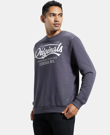 Super Combed Cotton Rich French Terry Printed Sweatshirt with Ribbed Cuffs - Nine Iron-5