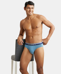 Super Combed Cotton Elastane Solid Brief with Ultrasoft Waistband - Aegean Blue-5