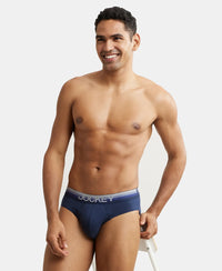 Super Combed Cotton Elastane Solid Brief with Ultrasoft Waistband - Navy-5