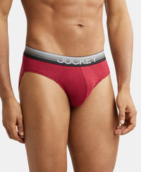 Super Combed Cotton Elastane Solid Brief with Ultrasoft Waistband - Red Pepper-2