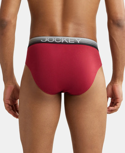 Super Combed Cotton Elastane Solid Brief with Ultrasoft Waistband - Red Pepper-3