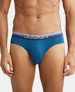 Super Combed Cotton Elastane Solid Brief with Ultrasoft Waistband - Seaport Teal-1