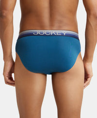 Super Combed Cotton Elastane Solid Brief with Ultrasoft Waistband - Seaport Teal-3