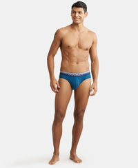 Super Combed Cotton Elastane Solid Brief with Ultrasoft Waistband - Seaport Teal-4