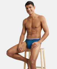 Super Combed Cotton Elastane Solid Brief with Ultrasoft Waistband - Seaport Teal-5