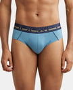 Super Combed Cotton Solid Brief with Ultrasoft Waistband - Aegean Blue-1