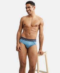 Super Combed Cotton Solid Brief with Ultrasoft Waistband - Aegean Blue-5