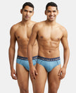 Super Combed Cotton Solid Brief with Ultrasoft Waistband - Aegean Blue-1