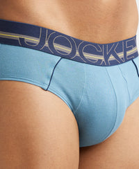 Super Combed Cotton Solid Brief with Ultrasoft Waistband - Aegean Blue (Pack of 2)