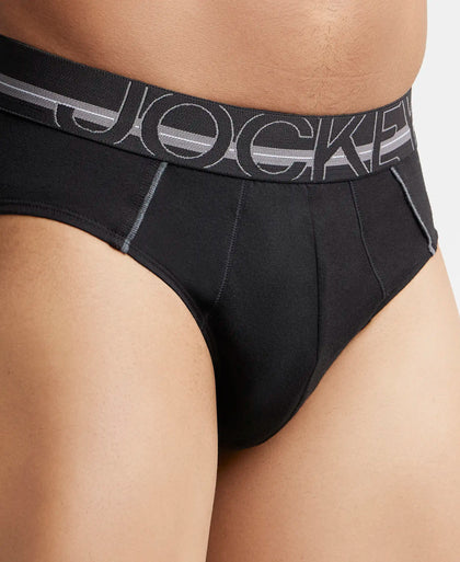 Super Combed Cotton Solid Brief with Ultrasoft Waistband - Black-6