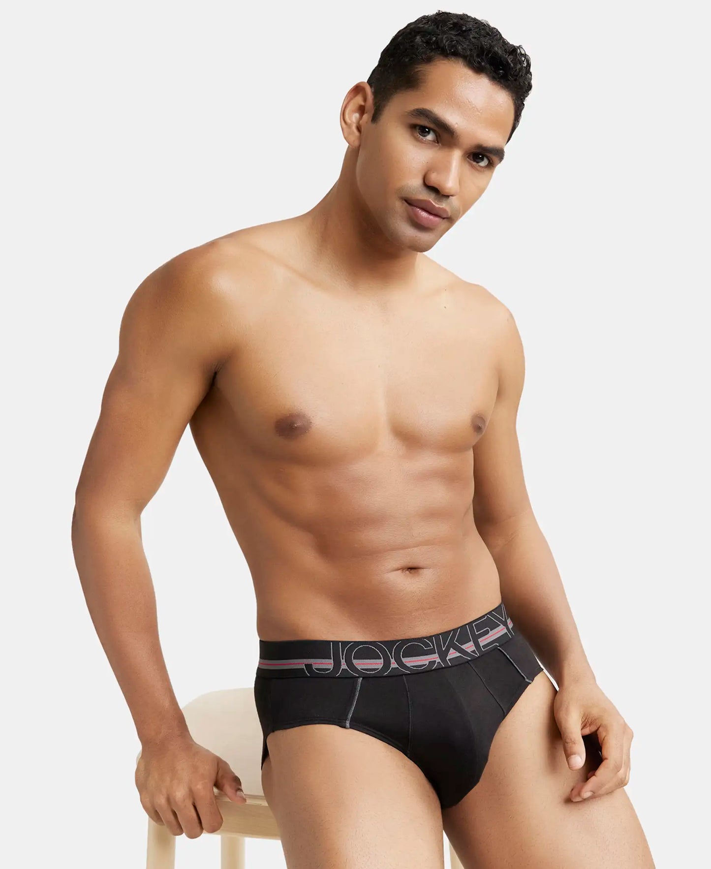 Super Combed Cotton Solid Brief with Ultrasoft Waistband - Black-6