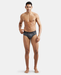 Super Combed Cotton Solid Brief with Ultrasoft Waistband - Charcoal Melange-4