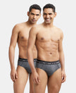Super Combed Cotton Solid Brief with Ultrasoft Waistband - Charcoal Melange-1