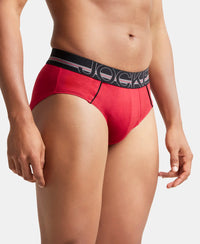 Super Combed Cotton Solid Brief with Ultrasoft Waistband - Chilli Pepper-2