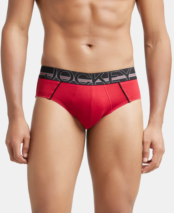 Super Combed Cotton Solid Brief with Ultrasoft Waistband - Chilli Pepper-2