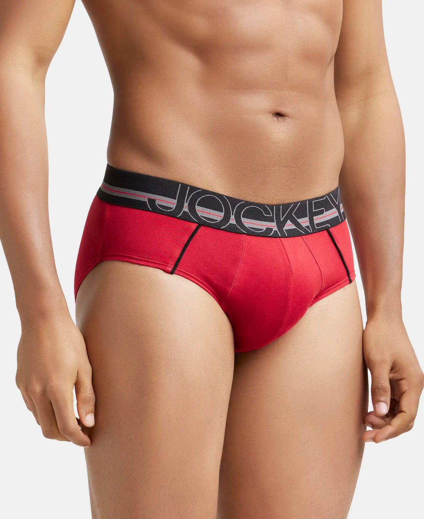 Super Combed Cotton Solid Brief with Ultrasoft Waistband - Chilli Pepper-3