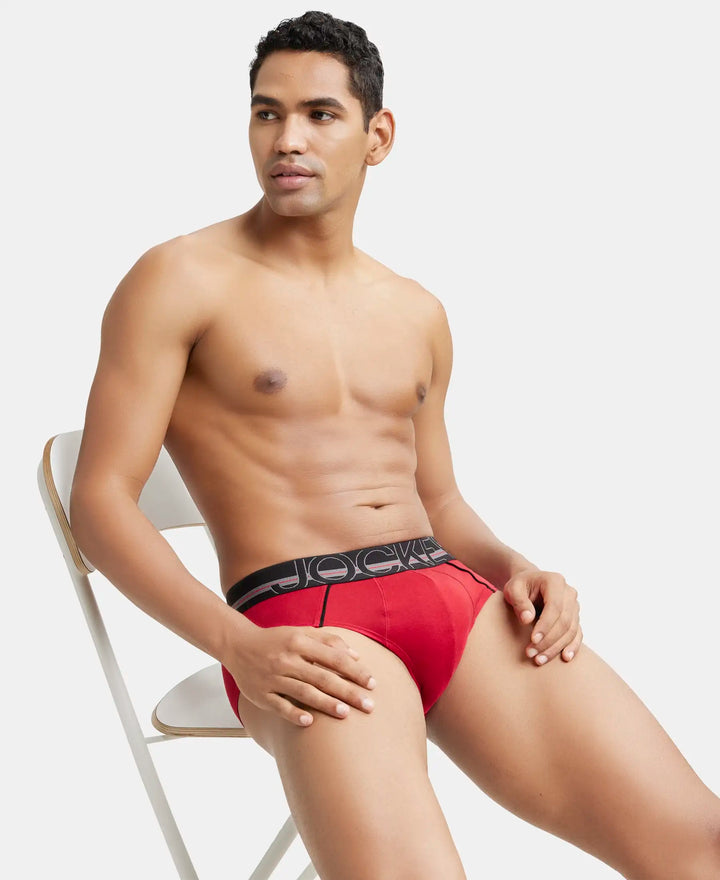 Super Combed Cotton Solid Brief with Ultrasoft Waistband - Chilli Pepper-6