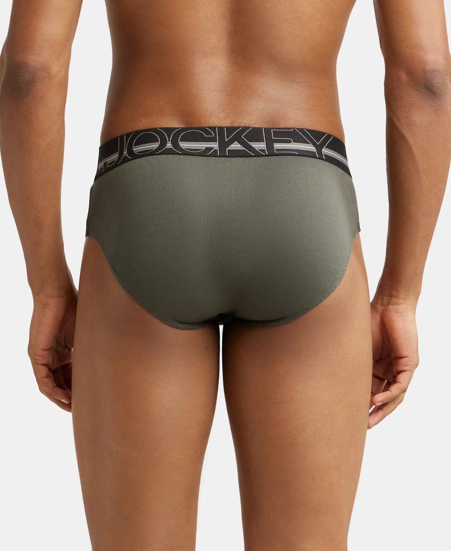 Super Combed Cotton Solid Brief with Ultrasoft Waistband - Deep Olive-4