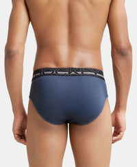Super Combed Cotton Solid Brief with Ultrasoft Waistband - Graphite-3