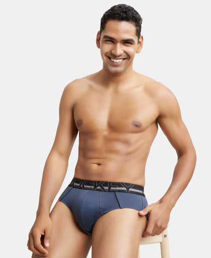 Super Combed Cotton Solid Brief with Ultrasoft Waistband - Graphite-5