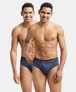 Super Combed Cotton Solid Brief with Ultrasoft Waistband - Graphite-1