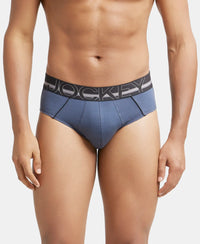 Super Combed Cotton Solid Brief with Ultrasoft Waistband - Graphite-2