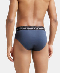 Super Combed Cotton Solid Brief with Ultrasoft Waistband - Graphite-4