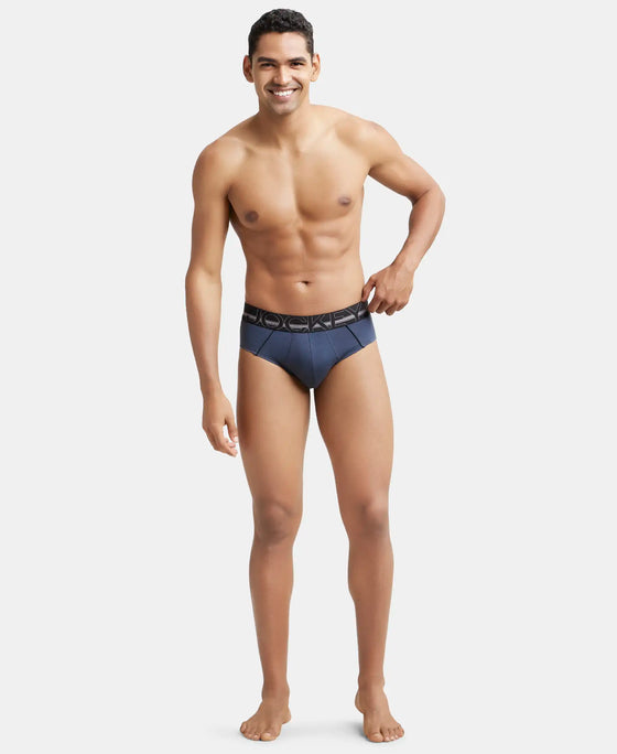 Super Combed Cotton Solid Brief with Ultrasoft Waistband - Graphite-5