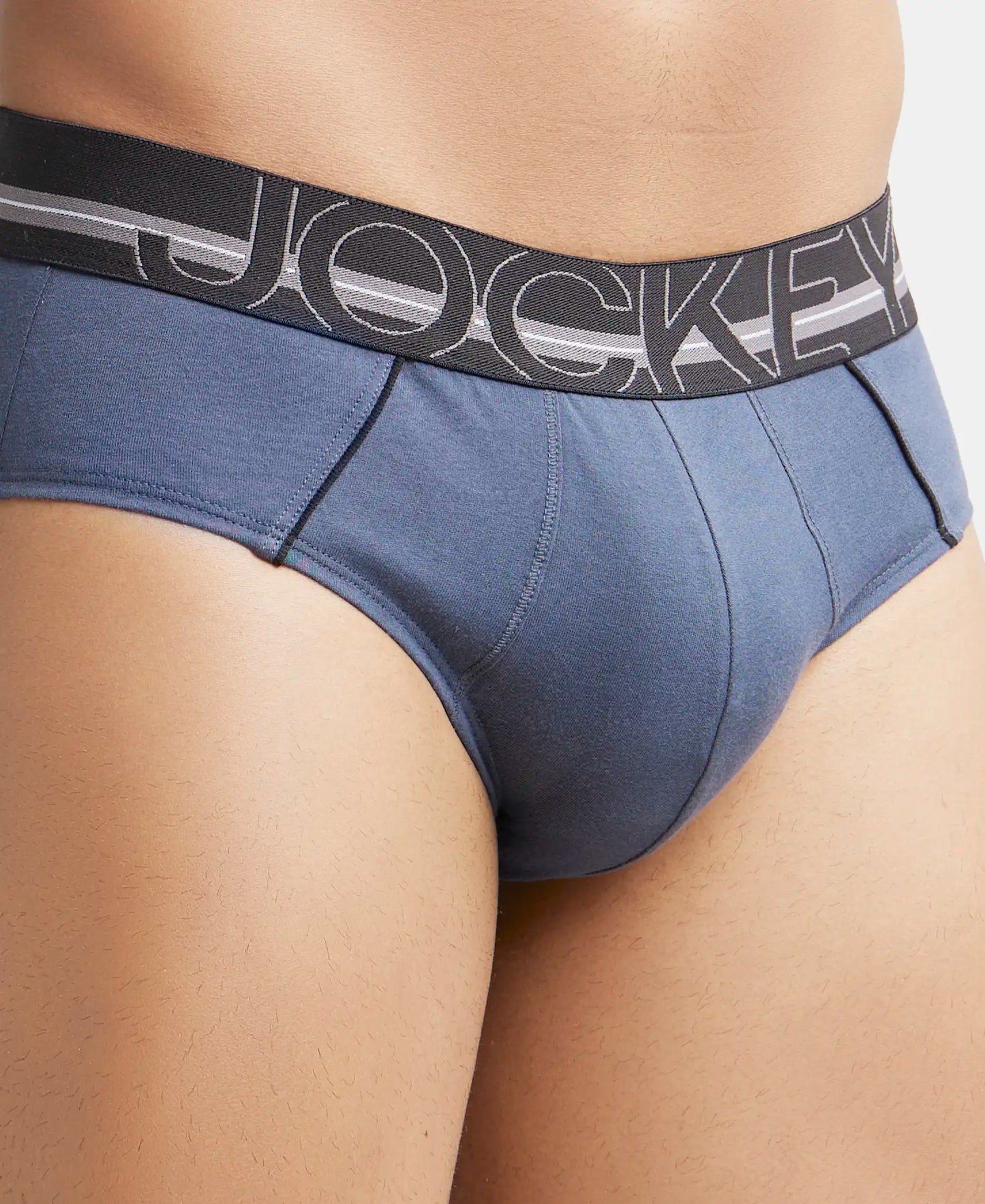 Super Combed Cotton Solid Brief with Ultrasoft Waistband - Graphite (Pack of 2)