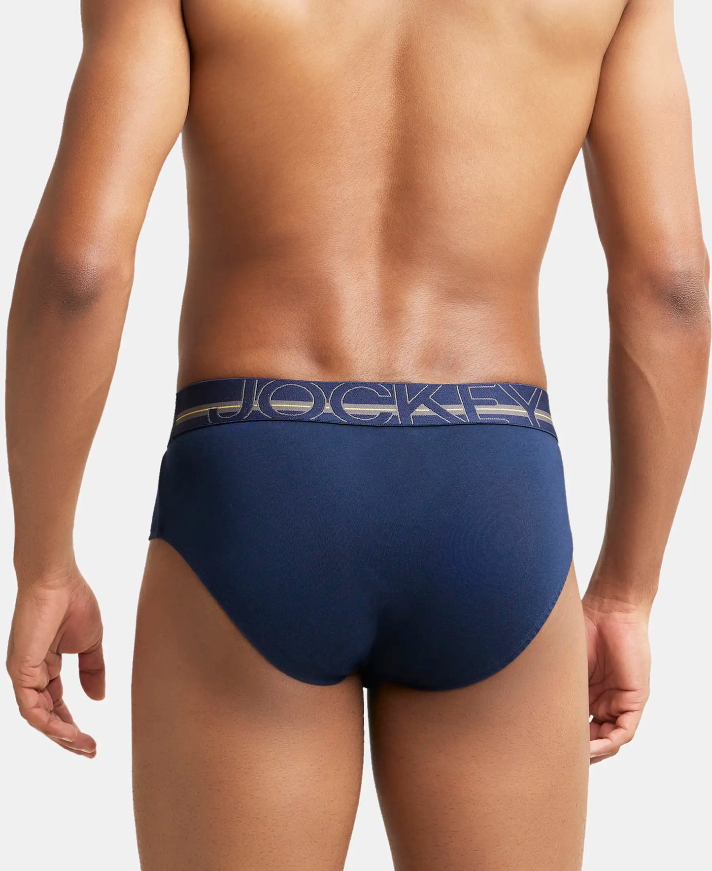 Super Combed Cotton Solid Brief with Ultrasoft Waistband - Navy-3