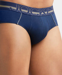 Super Combed Cotton Solid Brief with Ultrasoft Waistband - Navy-6