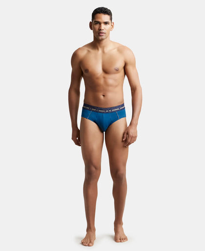 Super Combed Cotton Solid Brief with Ultrasoft Waistband - Poseidon-4