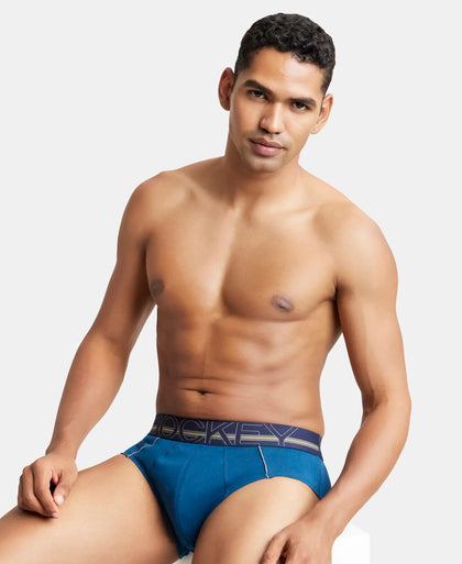 Super Combed Cotton Solid Brief with Ultrasoft Waistband - Poseidon-5