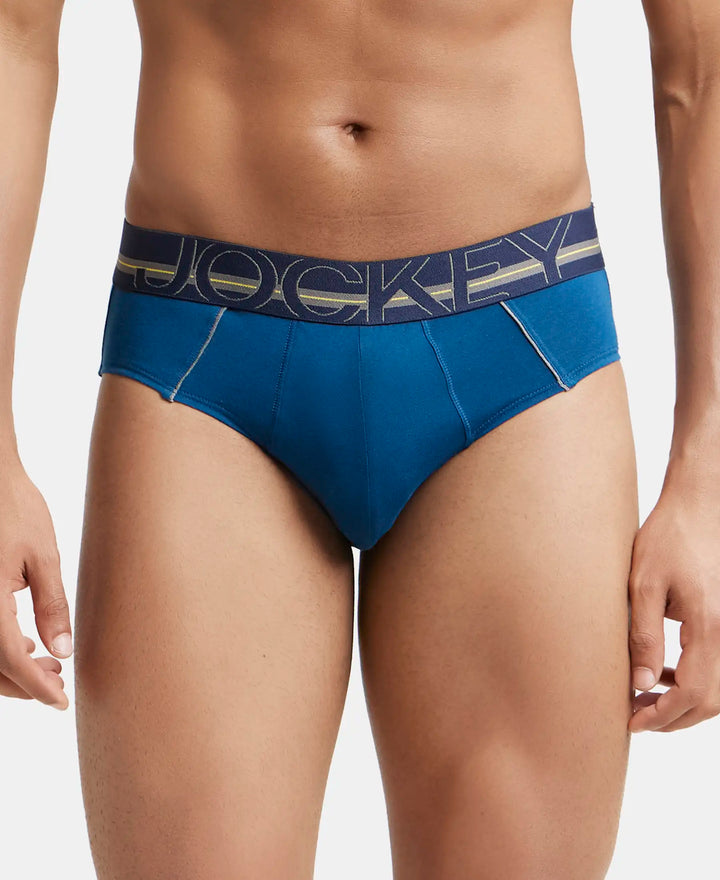 Super Combed Cotton Solid Brief with Ultrasoft Waistband - Poseidon-2
