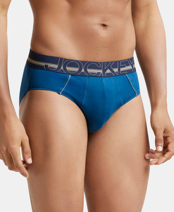 Super Combed Cotton Solid Brief with Ultrasoft Waistband - Poseidon-3