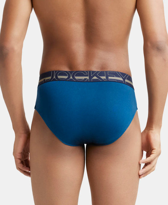 Super Combed Cotton Solid Brief with Ultrasoft Waistband - Poseidon-4