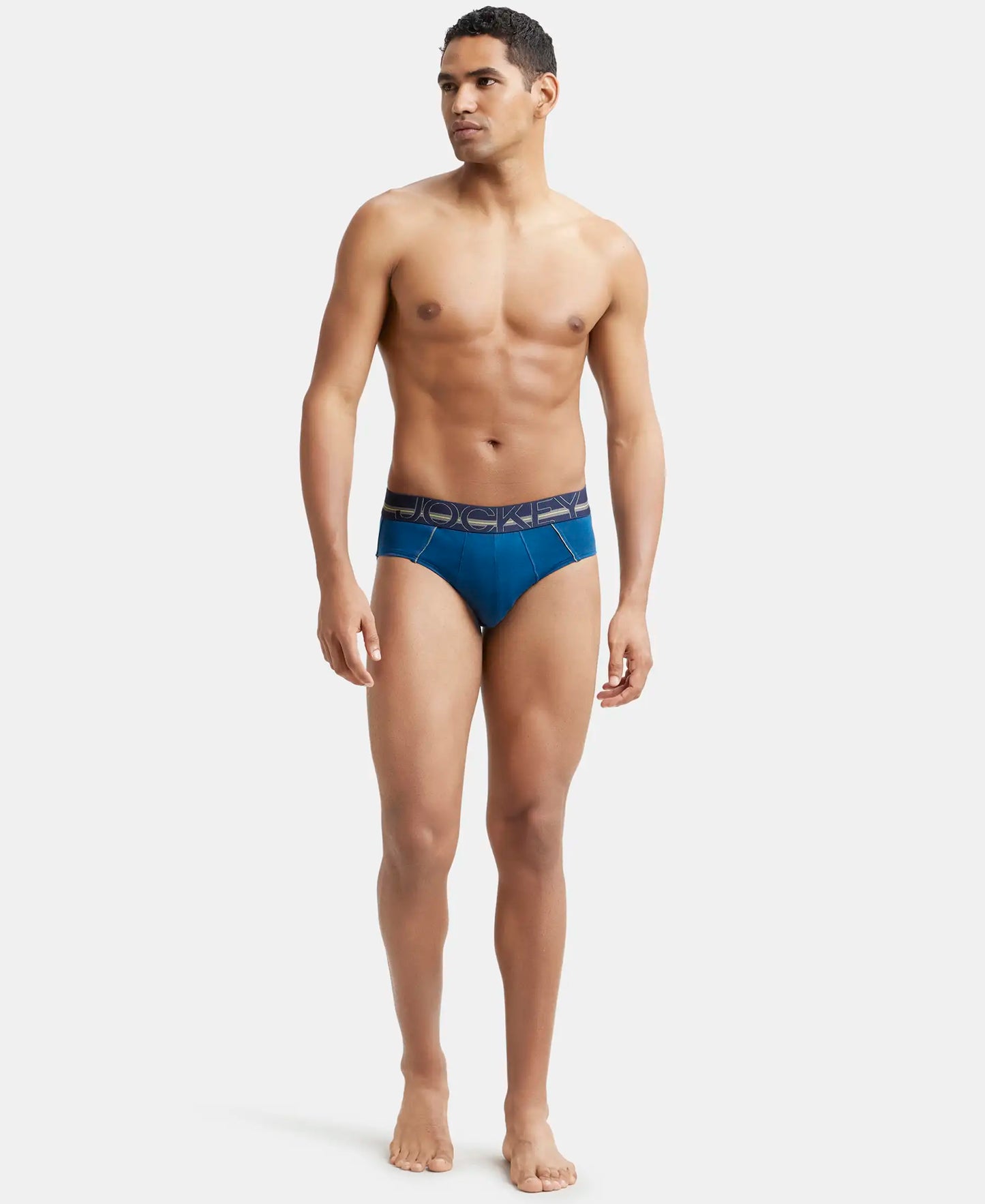 Super Combed Cotton Solid Brief with Ultrasoft Waistband - Poseidon-5