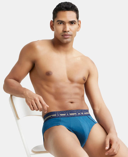 Super Combed Cotton Solid Brief with Ultrasoft Waistband - Seaport Teal-5