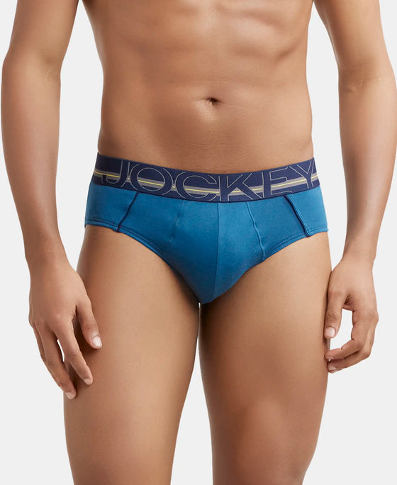 Super Combed Cotton Solid Brief with Ultrasoft Waistband - Seaport Teal-2