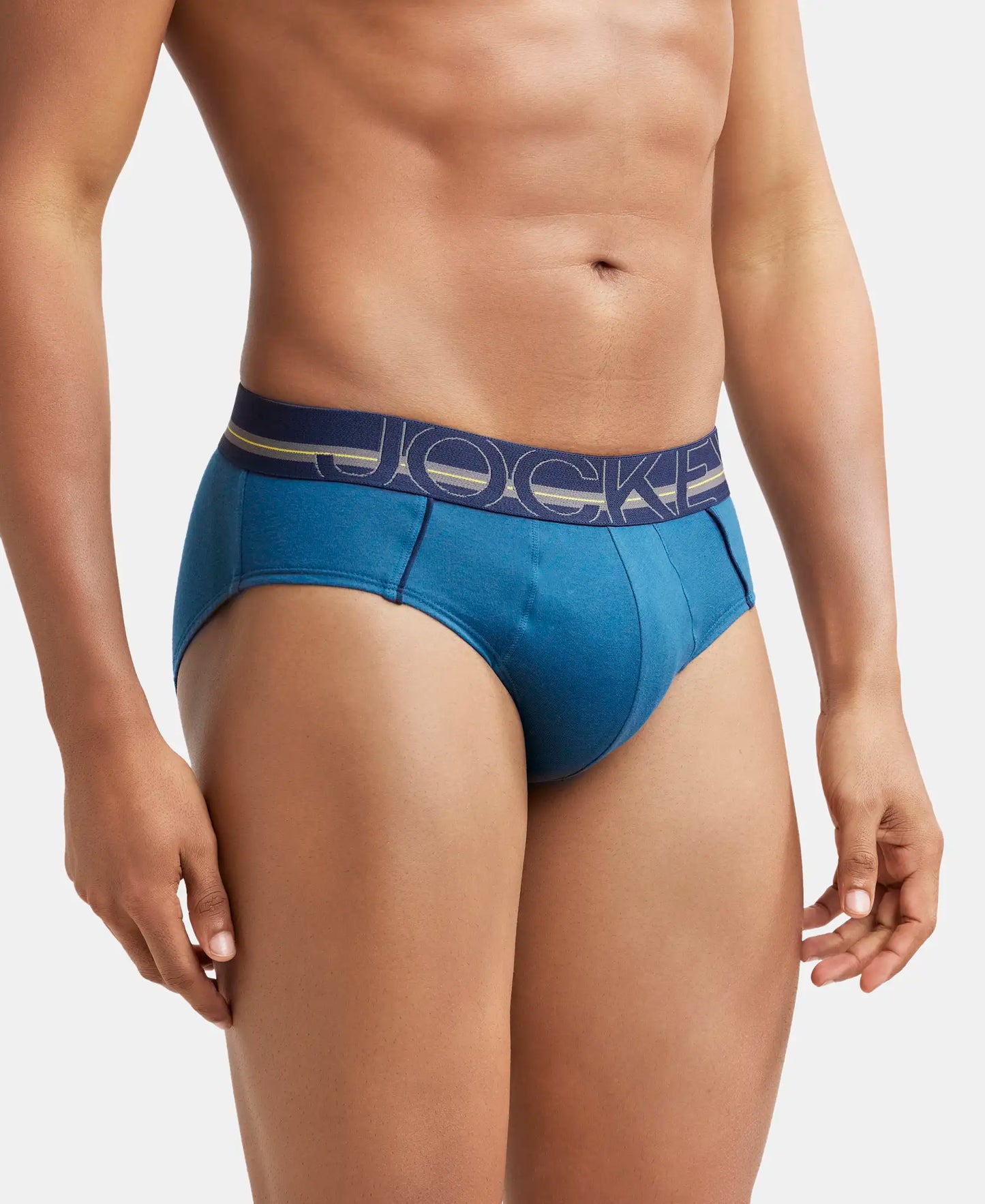 Super Combed Cotton Solid Brief with Ultrasoft Waistband - Seaport Teal-3