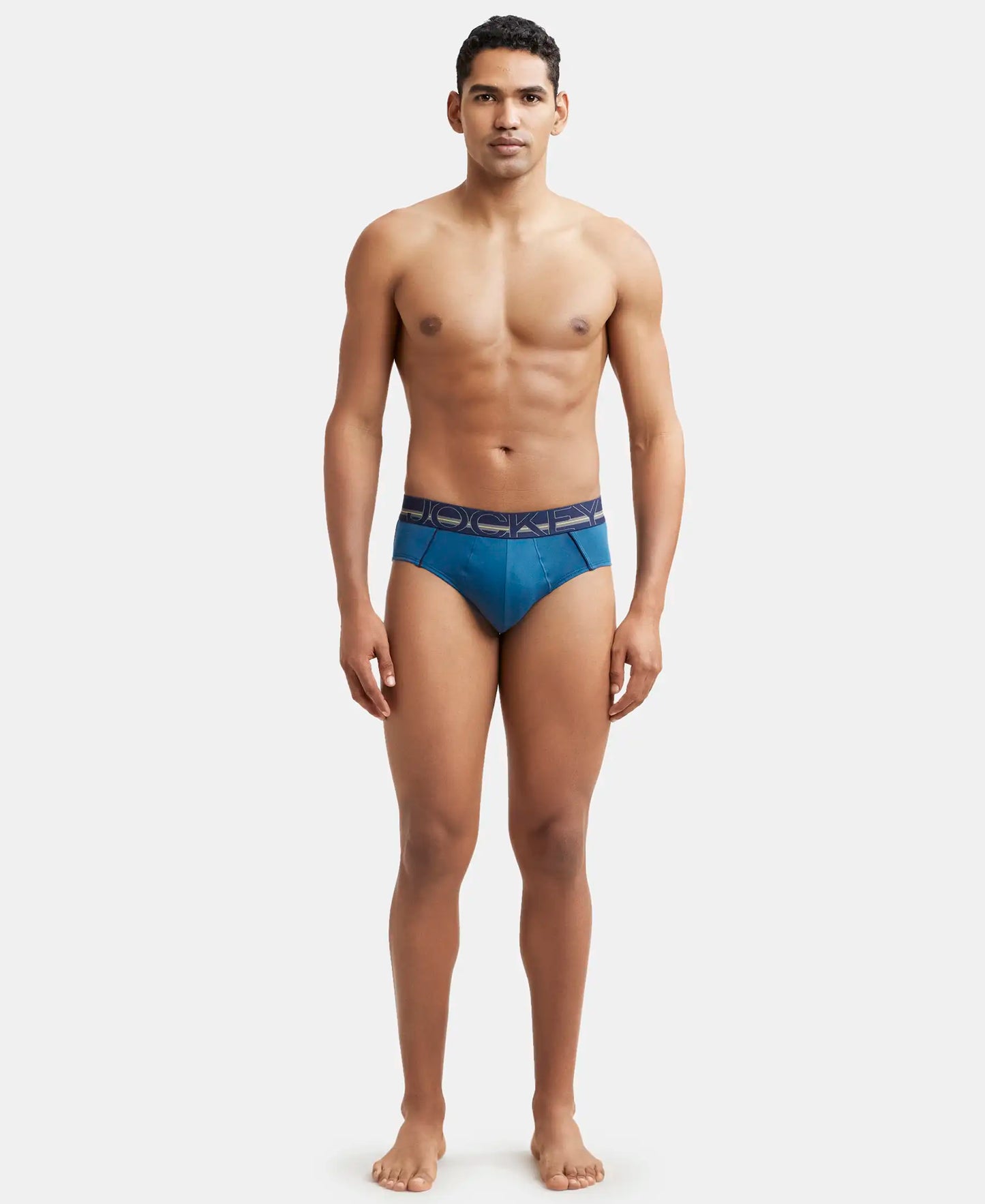 Super Combed Cotton Solid Brief with Ultrasoft Waistband - Seaport Teal-5