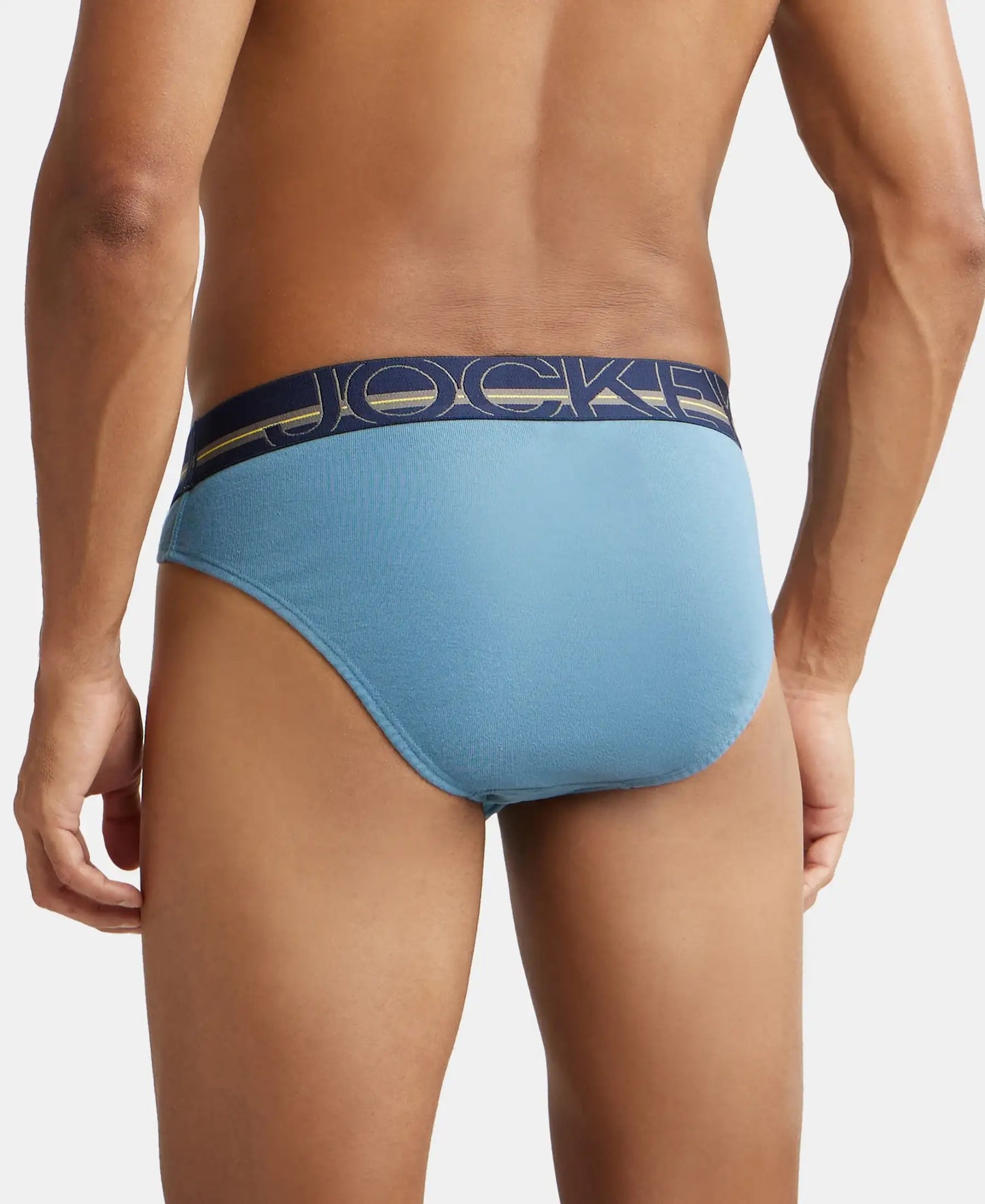 Super Combed Cotton Rib Solid Brief with Ultrasoft Waistband - Aegean Blue-3