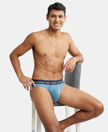 Super Combed Cotton Rib Solid Brief with Ultrasoft Waistband - Aegean Blue-5