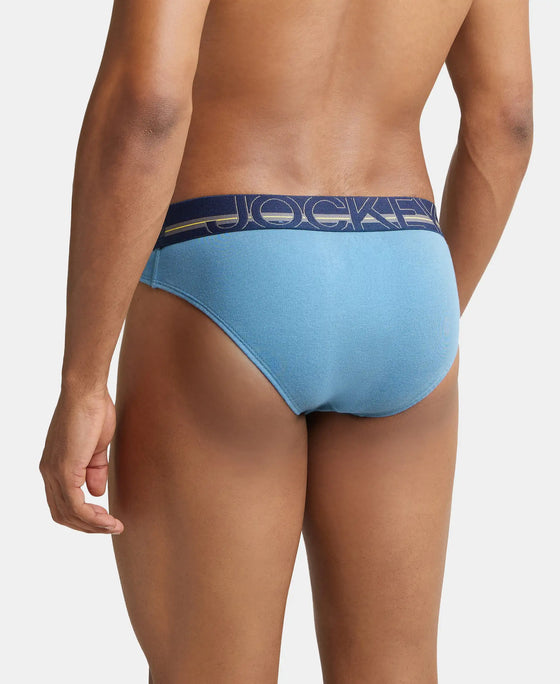 Super Combed Cotton Rib Solid Brief with Ultrasoft Waistband - Aegean Blue-4