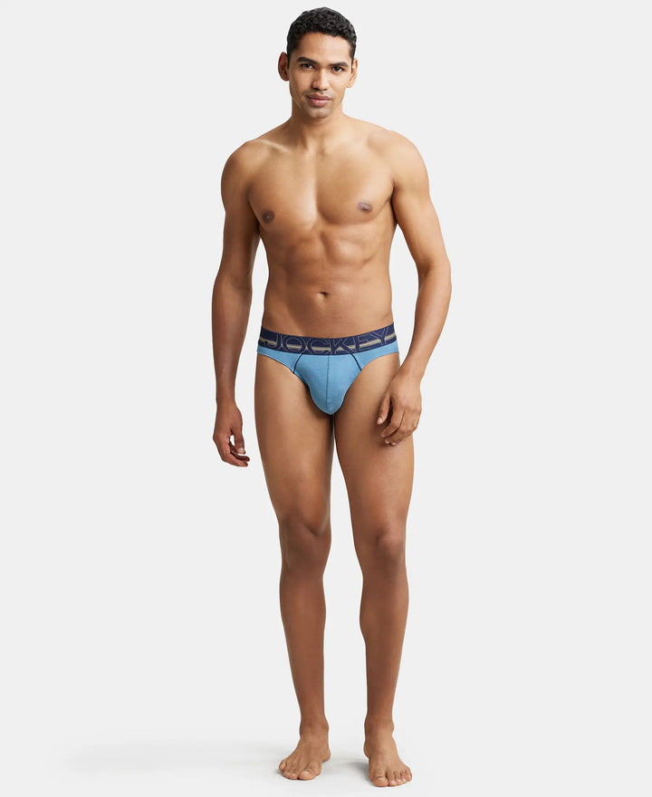 Super Combed Cotton Rib Solid Brief with Ultrasoft Waistband - Aegean Blue-5