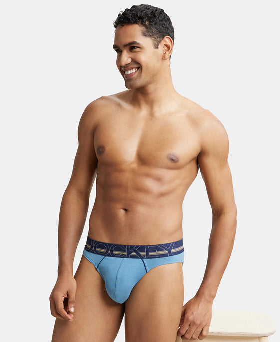 Super Combed Cotton Rib Solid Brief with Ultrasoft Waistband - Aegean Blue-6
