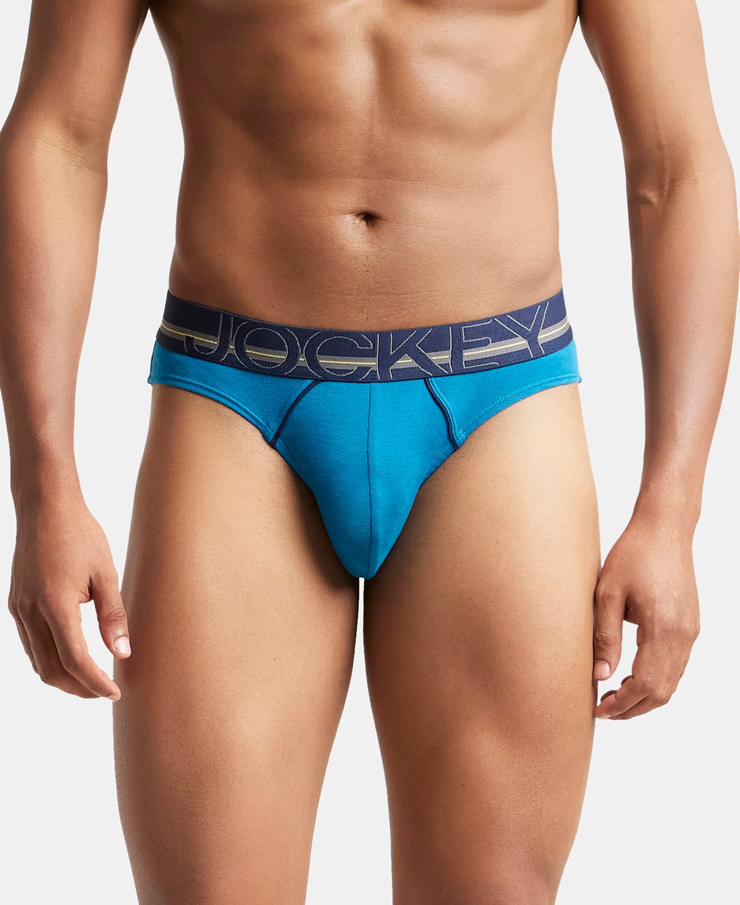 Super Combed Cotton Rib Solid Brief with Ultrasoft Waistband - Celestial-2